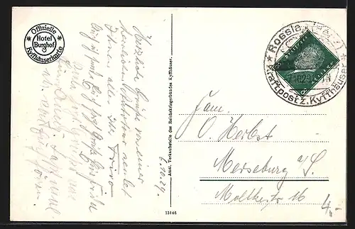 AK Kyffhäuser, Denkmal Kaiser Wilhelm I. auf dem Kyffhäuser