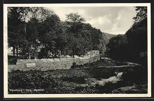 AK Treseburg i. Harz, Gasthaus Weisser Hirsch im Bodetal