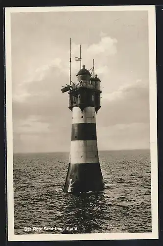 AK Rote-Sand-Leuchtturm bei stiller See