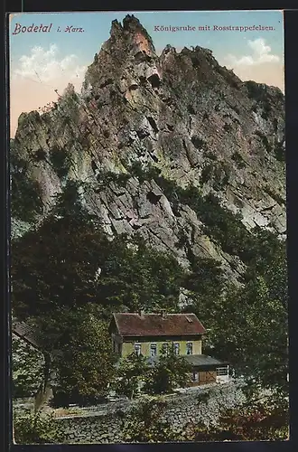 AK Thale, Bodetal, Königsruhe mit Rosstrappenfelsen
