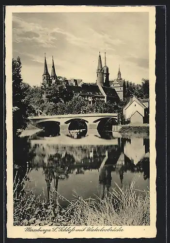 AK Merseburg, Schloss und Waterloobrücke