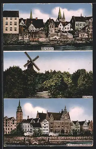 AK Bremen, Ortsansicht, Wallpartie, a. d. Schlachte