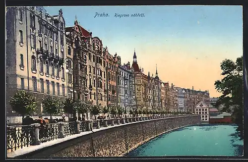 AK Prag / Praha, Riegrovo nábrezi