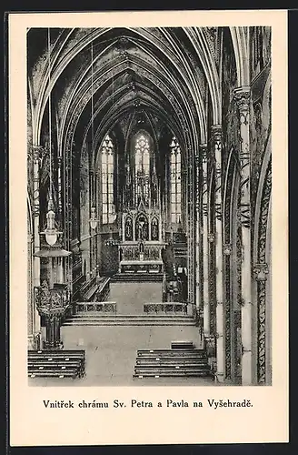 AK Prag / Praha, Vysehrad, Vnitrek chrámu Sv. Petra a Pavla