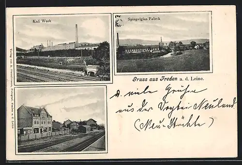 AK Freden / Leine, Kali-Werk, Spiegelglas-Fabrik