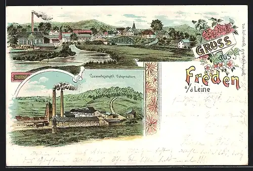 Lithographie Freden a. d. Leine, Gewerkschaft Hohenzollern, Ortsansicht