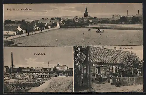 AK Wansleben a. See, Kali-Fabrik, Geschäft von Adolf Friedrich