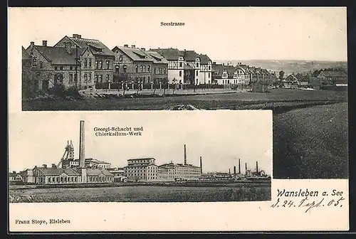 AK Wansleben a. See, -Georgi-Schacht und Chlorkaliu-Werk, Häuser an der Seestrasse