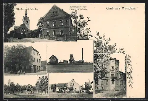 AK Mutschau, Restaurant von Franz Patschke, Schachtanlage, Windmühle