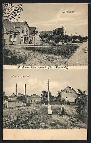 AK Domsdorf /Post Beutersitz, Grube Louise, Dorfstrasse