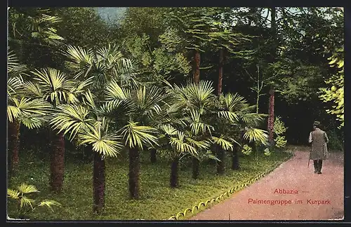 AK Abbazia, Palmengruppe im Kurpark