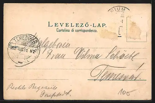 AK Fiume, Hafen vom Molo