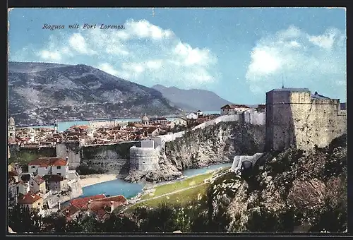 AK Ragusa, Ortsansicht mit Fort Lorenzo