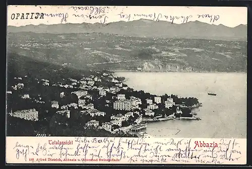 AK Abbazia, Totale aus der Luft gesehen