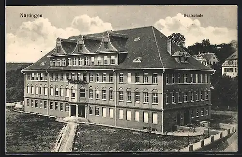 AK Nürtingen, Realschule mit Umgebung aus der Vogelschau