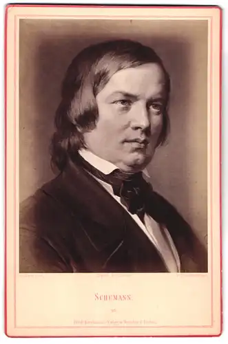 Fotografie Friedr. Bruckmanns Verlag, München, Portrait Komponist Schumann