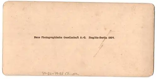 Stereo-Fotografie Neue Photographische Gesellschaft, Berlin-Steglitz, Genrebilder - Paar in chinesischen Kostümen