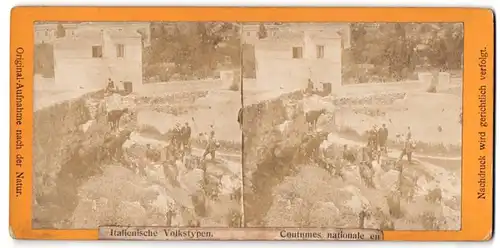 Stereo-Fotografie Italienische Volkstypen und Ziegen