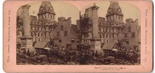 Stereo-Fotografie R. Y. Young, Ansicht Montreal, Market Place