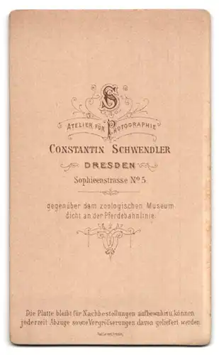 Fotografie Constantin Schwendler, Dresden, Sophieenstrasse 5, Portrait bürgerlicher Herr mit Brille und grauem Bart