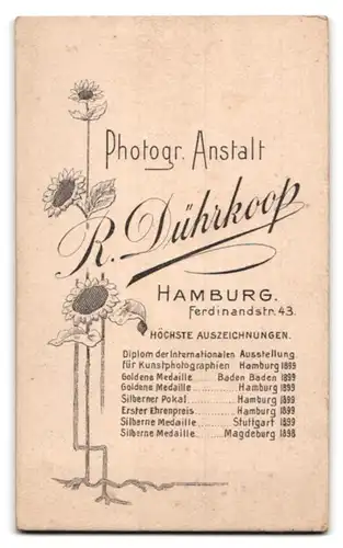 Fotografie R. Dührkoop, Hamburg, Ferdinandstrasse 43, Portrait bürgerliche Eheleute