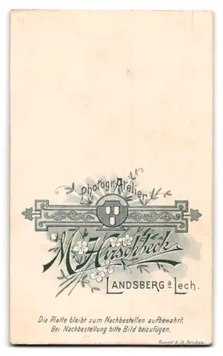 Fotografie M. Hirschbeck, Landsberg a/Lech, Portrait Mann mit Oberlippenbart in Anzug