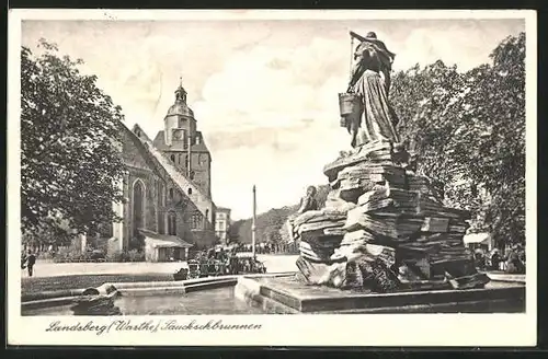 AK Landsberg / Gorzow Wlkp, Partie mit Pauckschbrunnen