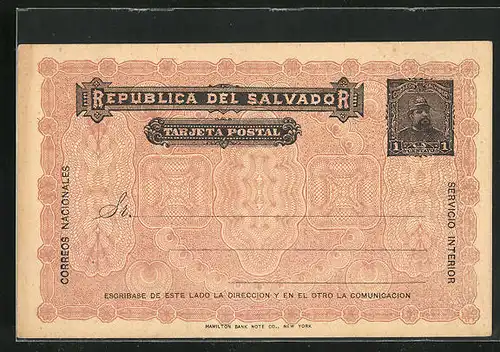 AK Salvador, Ganzsache Republica del Salvador