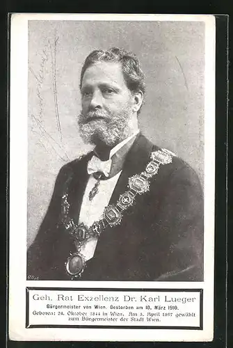 AK Zum Tode von Bürgermeister Carl Lueger, gestorben 10. März 1910