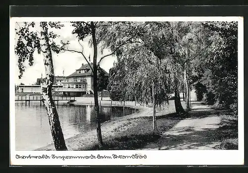 AK Arnswalde, Seepromenade beim Strandbad