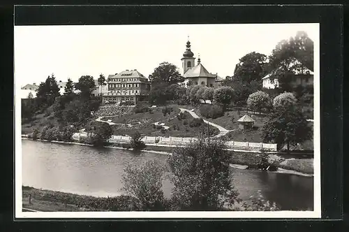 AK Rokitnitz / Rokytnice v Orlickych Horach, Feldpartie mit Blick zum Ort