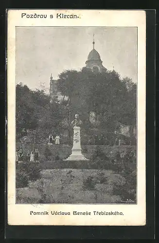 AK Klecany, Pomnik Vacslava Benese-Trebizskeho, Ehrenmal im Park