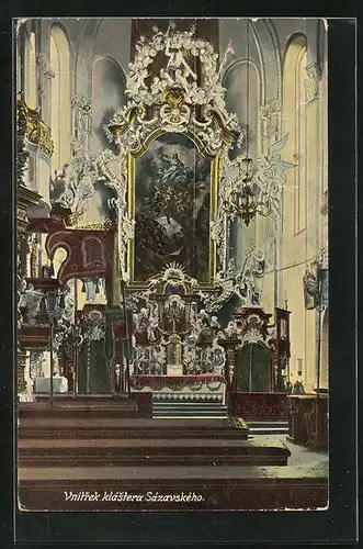 AK Sazava, Vnitrek Klastera, vor dem Altar