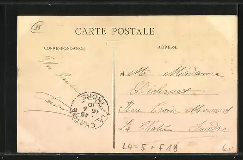 AK Vailly, La Crue de la Sauldre - Vue prise sur la Tour du Vieux Chateau (Janvier 1910)