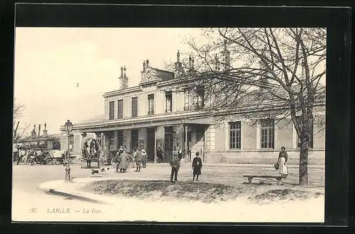 AK Laigle, La Gare, Bahnhof