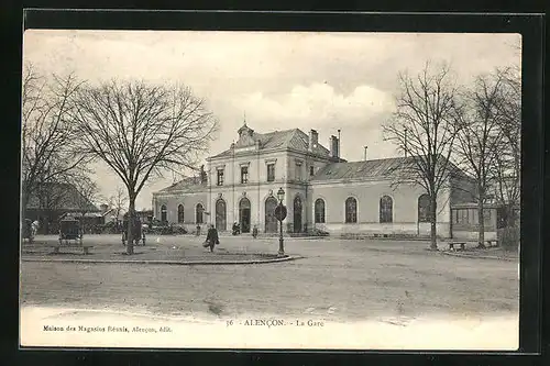 AK Alencon, La Gare, Bahnhof