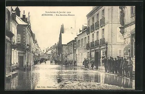 AK Auxonne, Inondation de Janvier 1910 - Rue Antoine-Masson