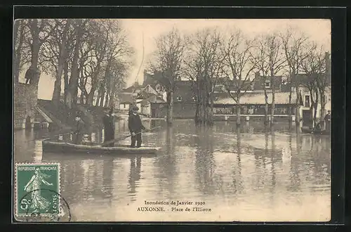 AK Auxonne, Inondation de Janvier 1910 - Place de l`Illiotte