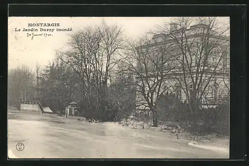 AK Montargis, Inondations 1910, Hochwasser, Le Jardin Durzy