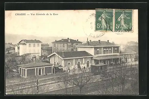 AK Chasse, Vue generale de La Gare, Bahnhof