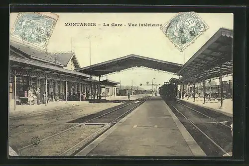 AK Montargis, La Gare, Vue intérieure