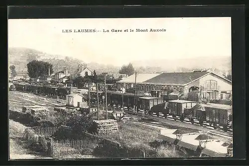 AK Laumes, La Gare et le Mont Auxois / Bahnhof