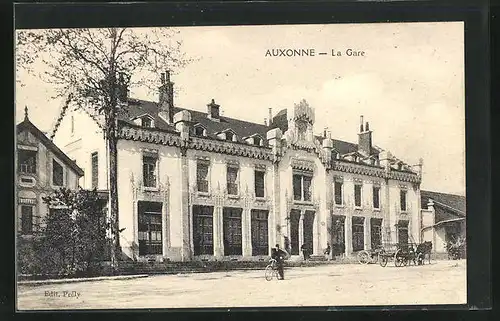AK Auxonne, La Gare, Vorderansicht des Bahnhof