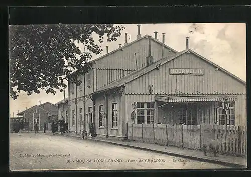 AK Moumelon-le-Grand, Camp de Chalons, La Gare, Bahnhof