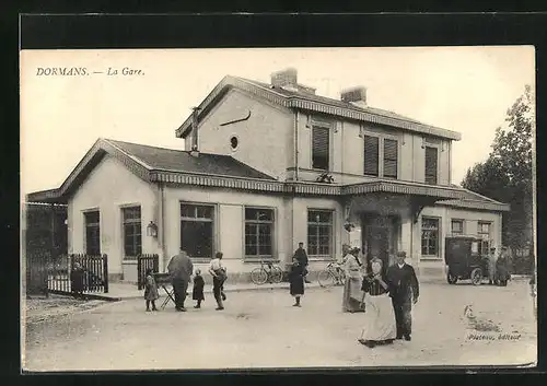 AK Dormans, La Gare, Bahnhof