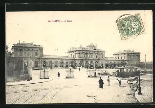 AK Reims, La Gare, Bahnhof