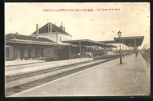 AK Romilly-sur-Seine, Les Quais de la Gare, Bahnhof