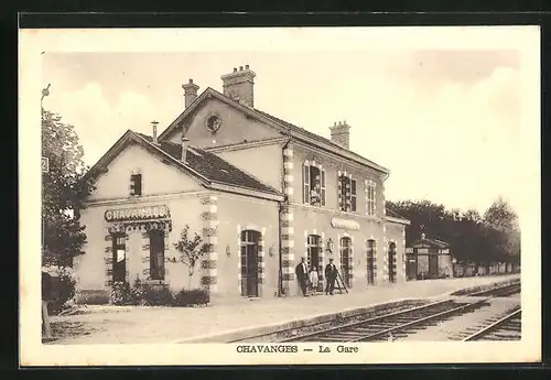 AK Chavanges, La Gare, Bahnhof