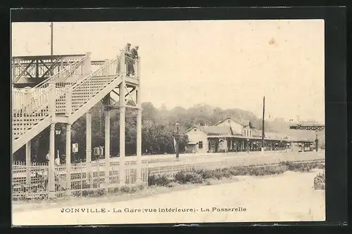 AK Joinville, La Gare, La Passerelle, Bahnhof