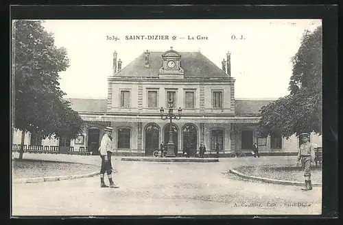 AK Saint-Dizier, La Gare, Bahnhof